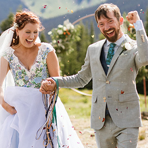 A wedding ceremony at Beacon Unitarian Church, 2018